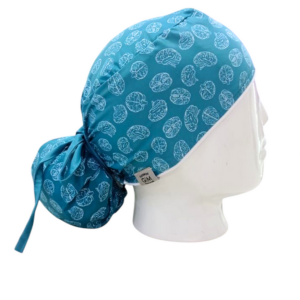 Cerebro fondo verde gorro quirúrgico gorros mágicos